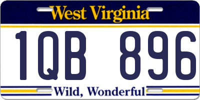 WV license plate 1QB896