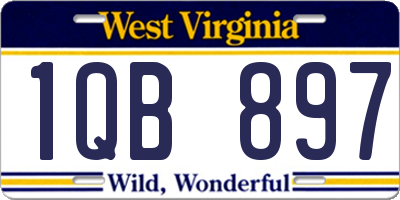 WV license plate 1QB897