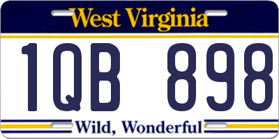WV license plate 1QB898