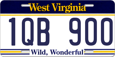 WV license plate 1QB900