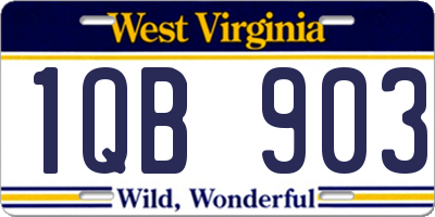 WV license plate 1QB903