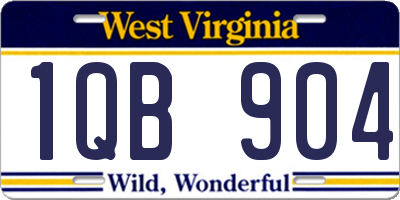 WV license plate 1QB904