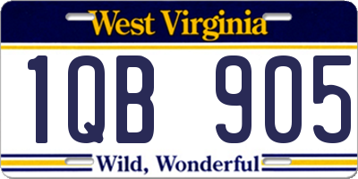 WV license plate 1QB905