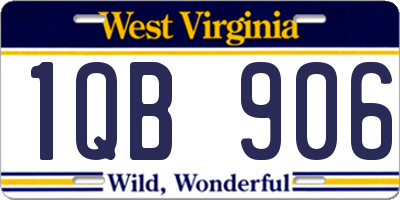 WV license plate 1QB906