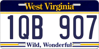 WV license plate 1QB907