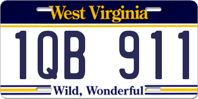 WV license plate 1QB911