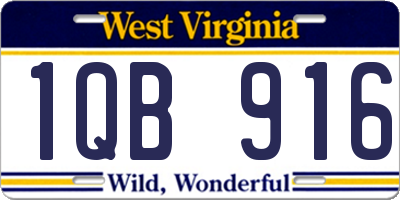 WV license plate 1QB916