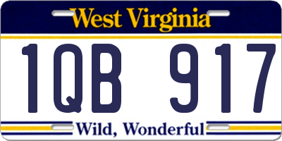 WV license plate 1QB917