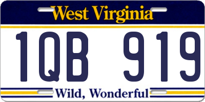 WV license plate 1QB919