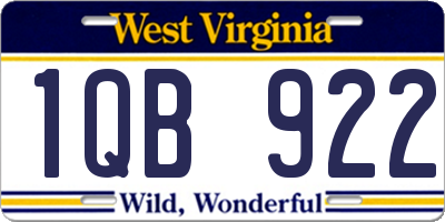 WV license plate 1QB922