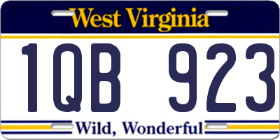 WV license plate 1QB923