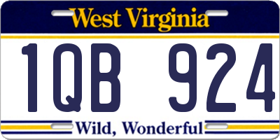WV license plate 1QB924