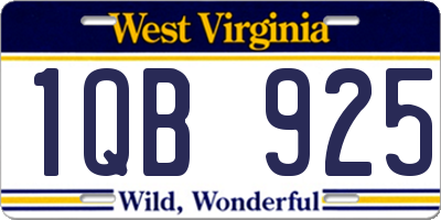 WV license plate 1QB925
