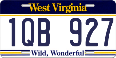 WV license plate 1QB927
