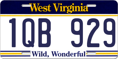 WV license plate 1QB929