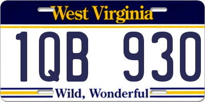 WV license plate 1QB930