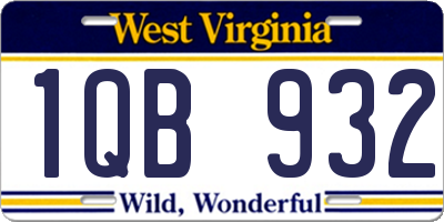WV license plate 1QB932
