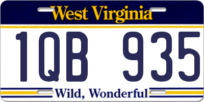 WV license plate 1QB935