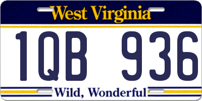 WV license plate 1QB936