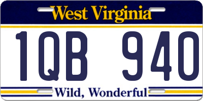 WV license plate 1QB940