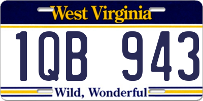 WV license plate 1QB943