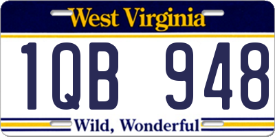 WV license plate 1QB948