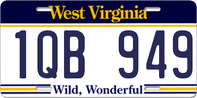 WV license plate 1QB949