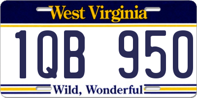 WV license plate 1QB950