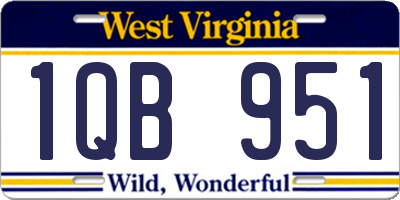 WV license plate 1QB951
