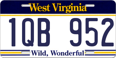 WV license plate 1QB952