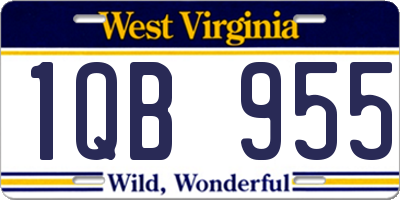 WV license plate 1QB955