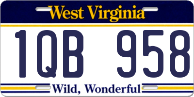 WV license plate 1QB958
