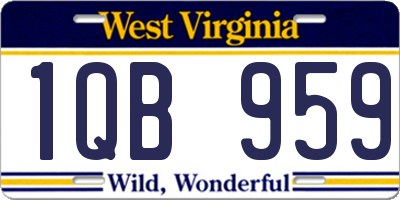 WV license plate 1QB959