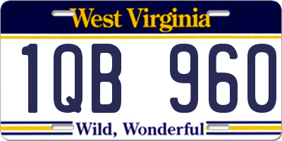 WV license plate 1QB960