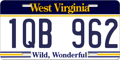 WV license plate 1QB962