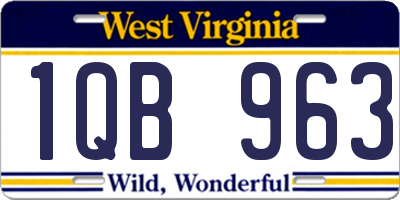 WV license plate 1QB963