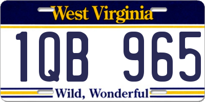 WV license plate 1QB965