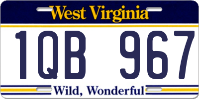 WV license plate 1QB967