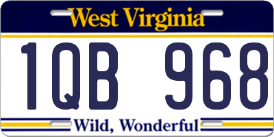 WV license plate 1QB968