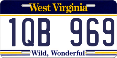WV license plate 1QB969