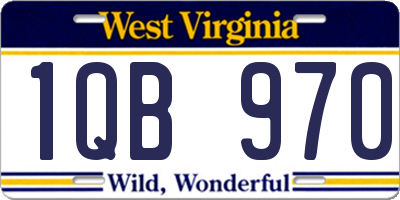 WV license plate 1QB970