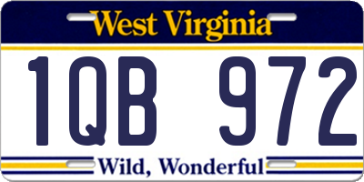 WV license plate 1QB972