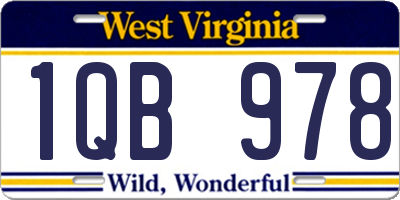 WV license plate 1QB978