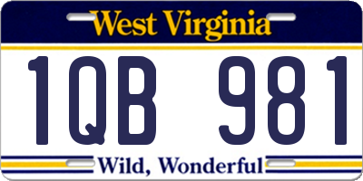 WV license plate 1QB981