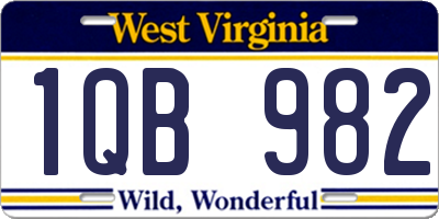 WV license plate 1QB982