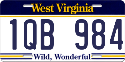 WV license plate 1QB984