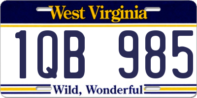 WV license plate 1QB985