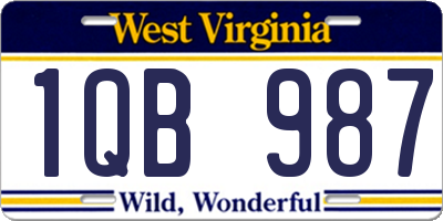 WV license plate 1QB987