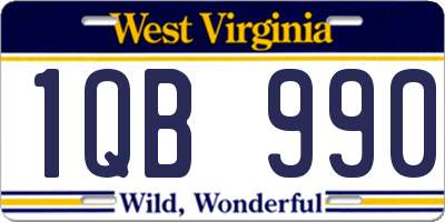 WV license plate 1QB990