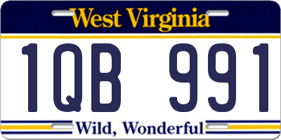 WV license plate 1QB991